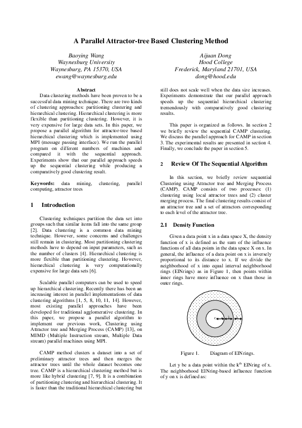 (PDF) A Parallel Attractor-tree Based Clustering Method