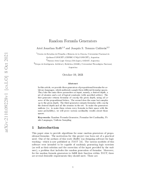 (PDF) Random Formula Generators