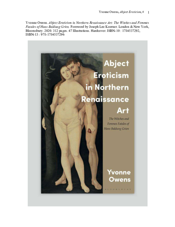 Abject Eroticism in Northern Renaissance Art