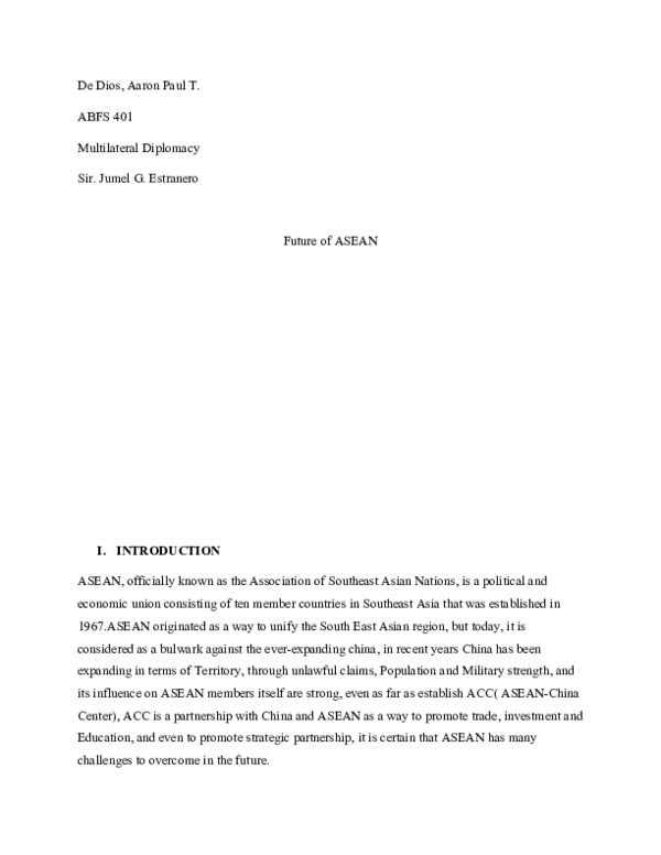 (DOC) ASEAN future