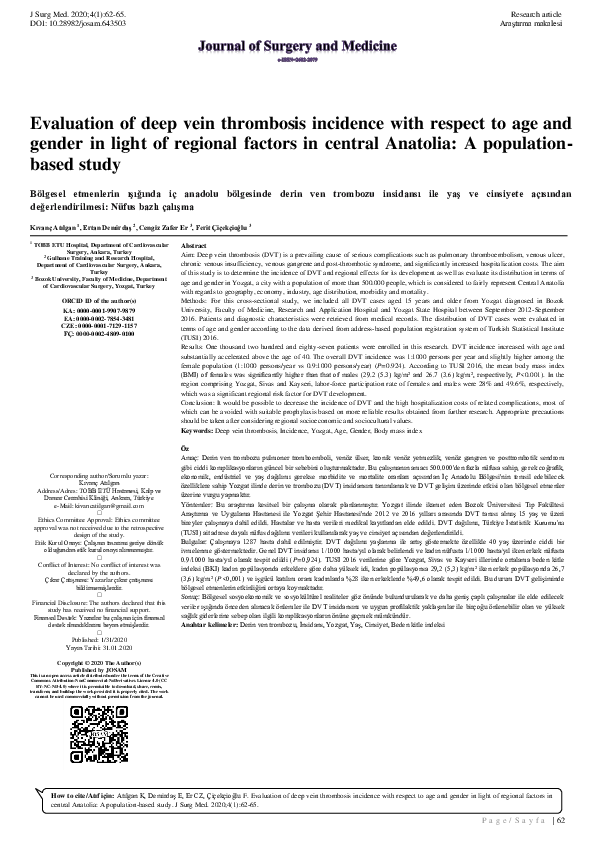 (PDF) Evaluation of deep vein thrombosis incidence with respect to age ...