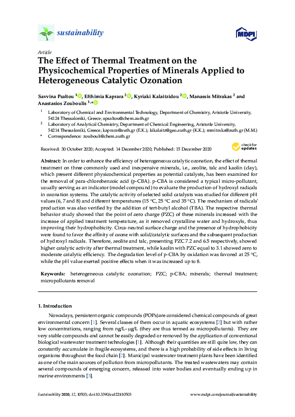 (PDF) The Effect of Thermal Treatment on the Physicochemical Properties ...