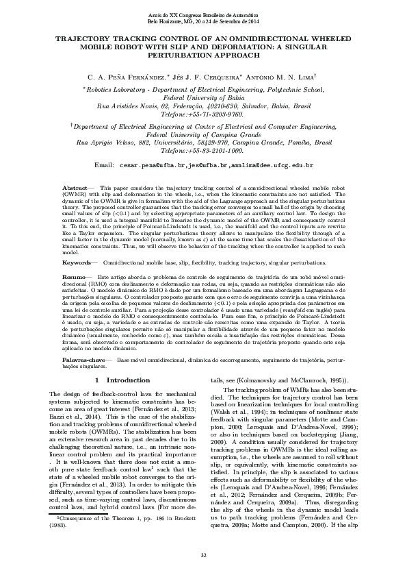 (PDF) Trajectory Tracking Control of an Omnidirectional Wheeled Mobile ...