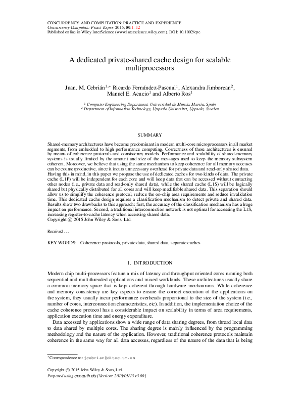 (PDF) A dedicated private-shared cache design for scalable multiprocessors