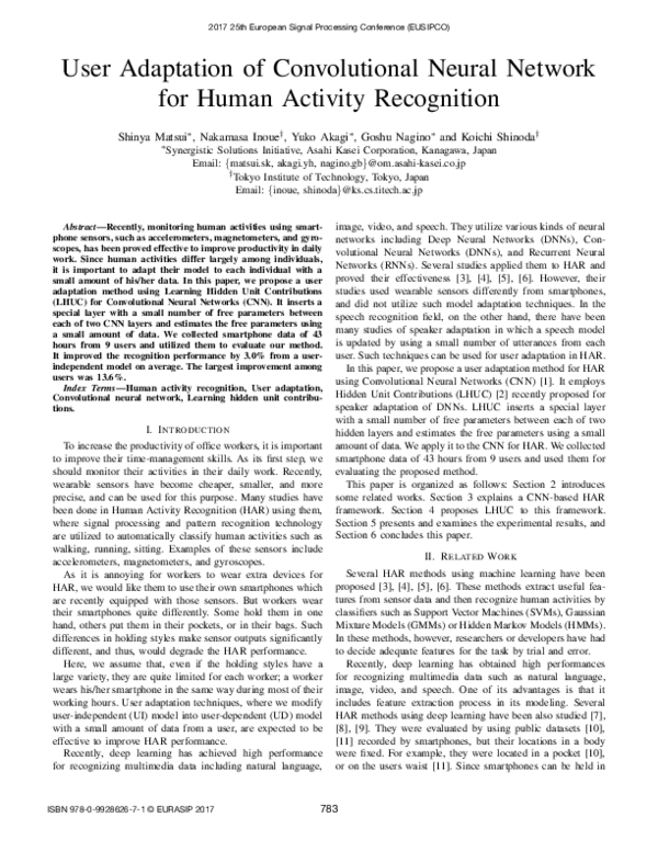 (PDF) User adaptation of convolutional neural network for human ...
