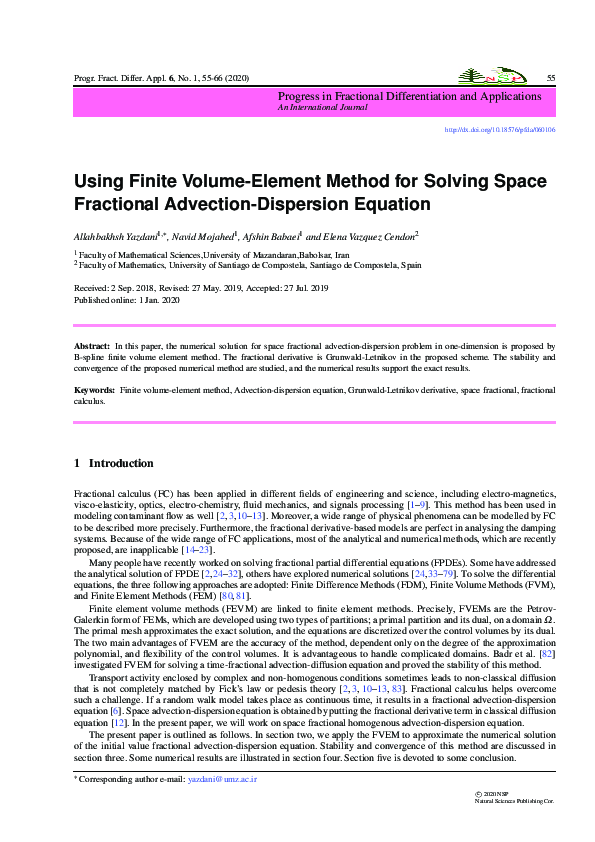 (PDF) Using Finite Volume-Element Method for Solving Space Fractional ...