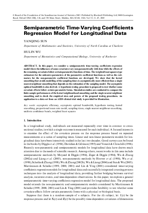 PDF) Semiparametric Time-Varying Coefficients Regression