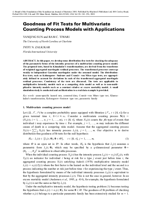(PDF) Goodness of fit tests for multivariate counting process models ...