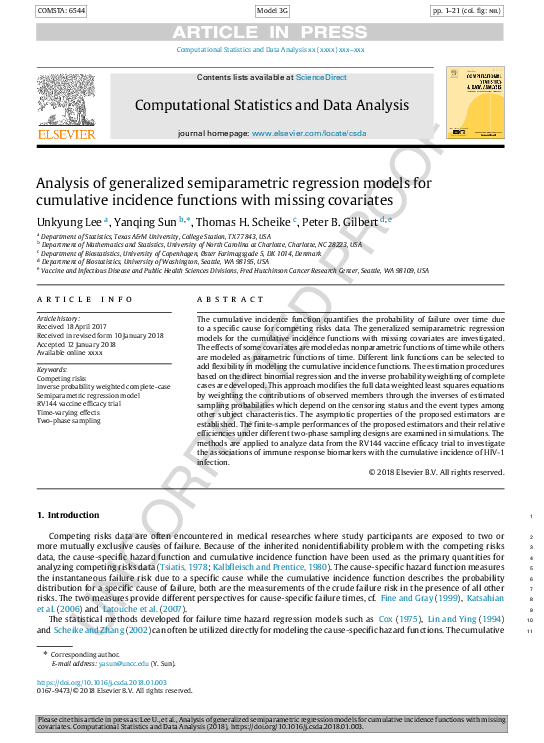 (PDF) Analysis of generalized semiparametric regression models for ...