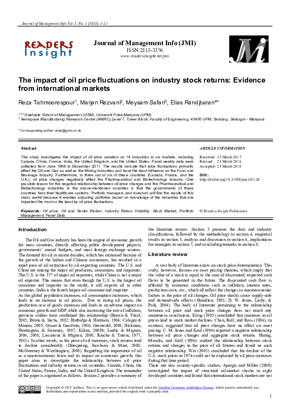 (PDF) The Impact of Oil Price Fluctuations on Industry Stock Returns ...