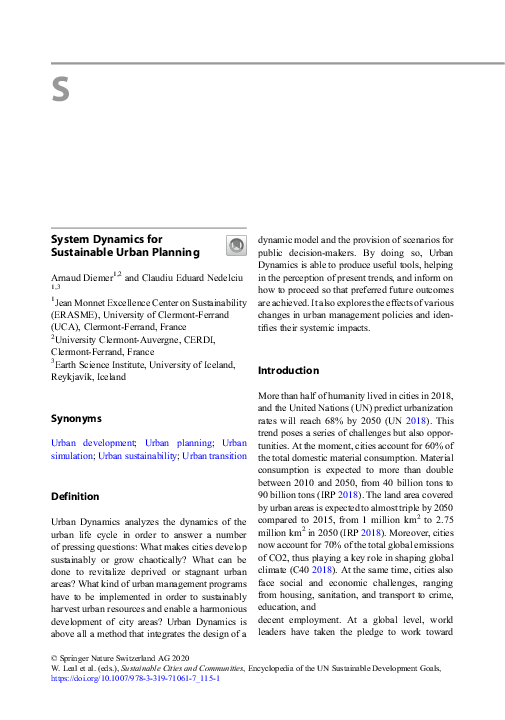 (PDF) System Dynamics for Sustainable Urban Planning