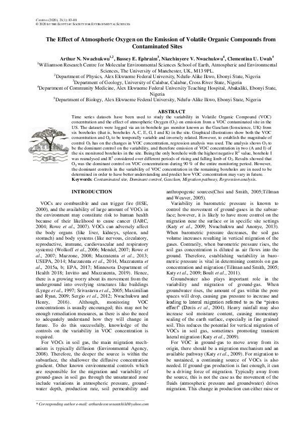 (PDF) The Effect of Atmospheric Oxygen on the Emission of Volatile ...