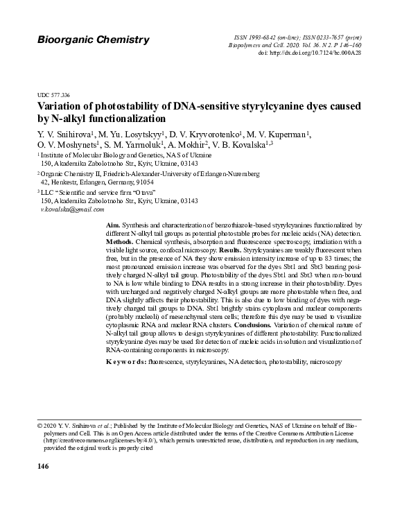 (PDF) Variation of photostability of DNA-sensitive styrylcyanine dyes ...
