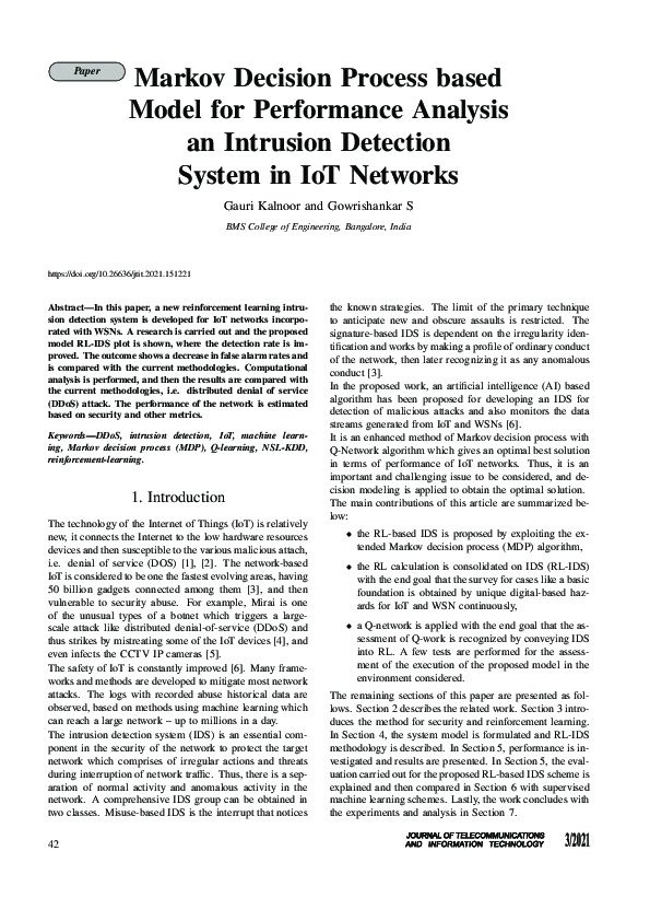 (PDF) Markov Decision Process based Model for Performance Analysis an ...