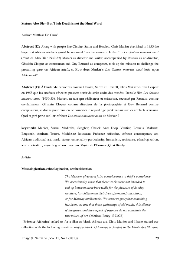 (PDF) Statues Also Die But Their Death is not the Final Word