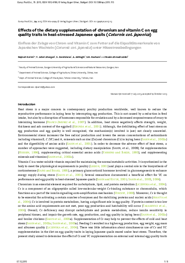(PDF) Effects of the dietary supplementation of chromium and vitamin C ...