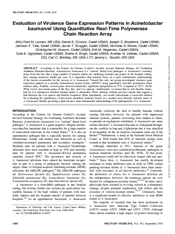 (PDF) Evaluation of Virulence Gene Expression Patterns in Acinetobacter ...