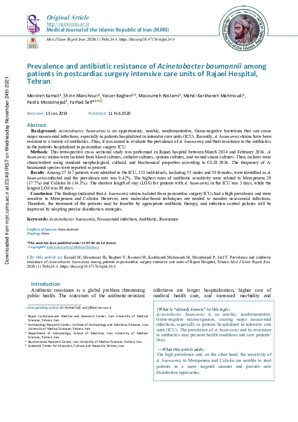 (PDF) Prevalence and antibiotic resistance of Acinetobacter baumannii ...