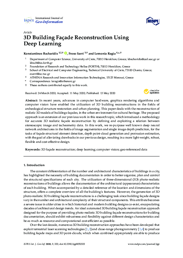 (PDF) 3D Building Façade Reconstruction Using Deep Learning
