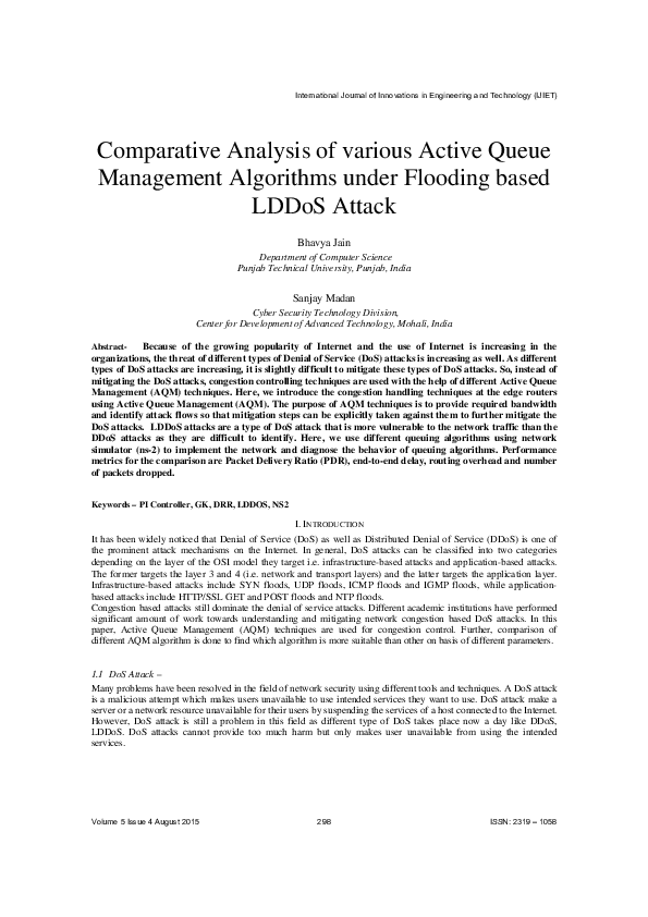 (PDF) Comparative Analysis of various Active Queue Management ...