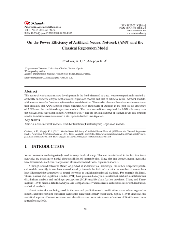 (PDF) On the Power Efficiency of Artificial Neural Network (ANN) and ...