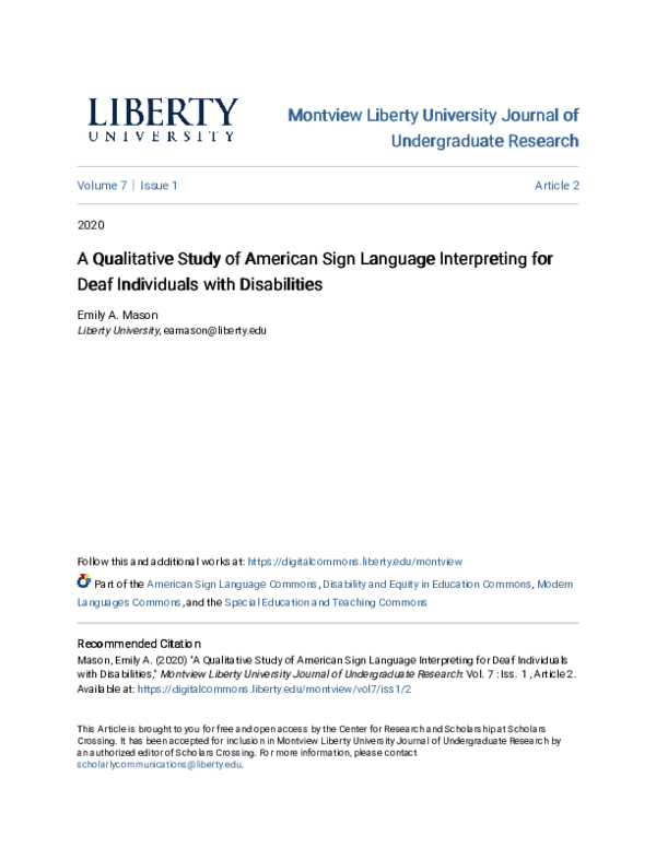 (PDF) American Sign Language Interpreting for Deaf Individuals with ...
