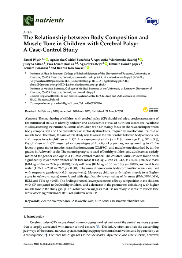 (PDF) The Relationship between Body Composition and Muscle Tone in ...