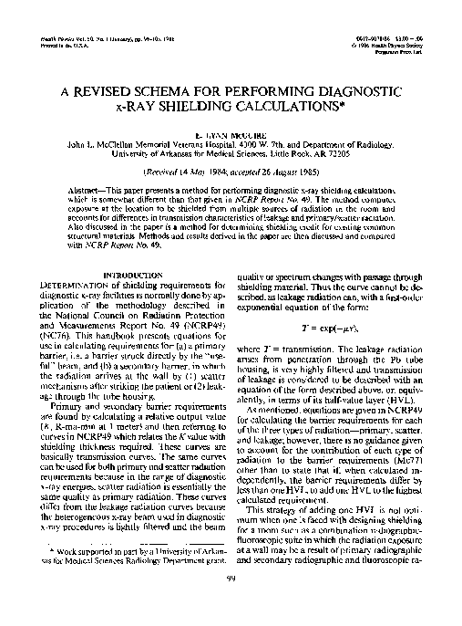 (PDF) A revised schema for performing diagnostic xray shielding