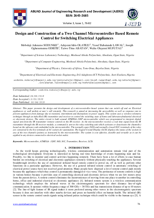 (PDF) Design and Construction of a Two Channel Microcontroller Based ...