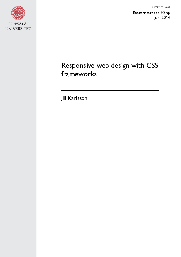 (PDF) Responsive web design with CSS frameworks