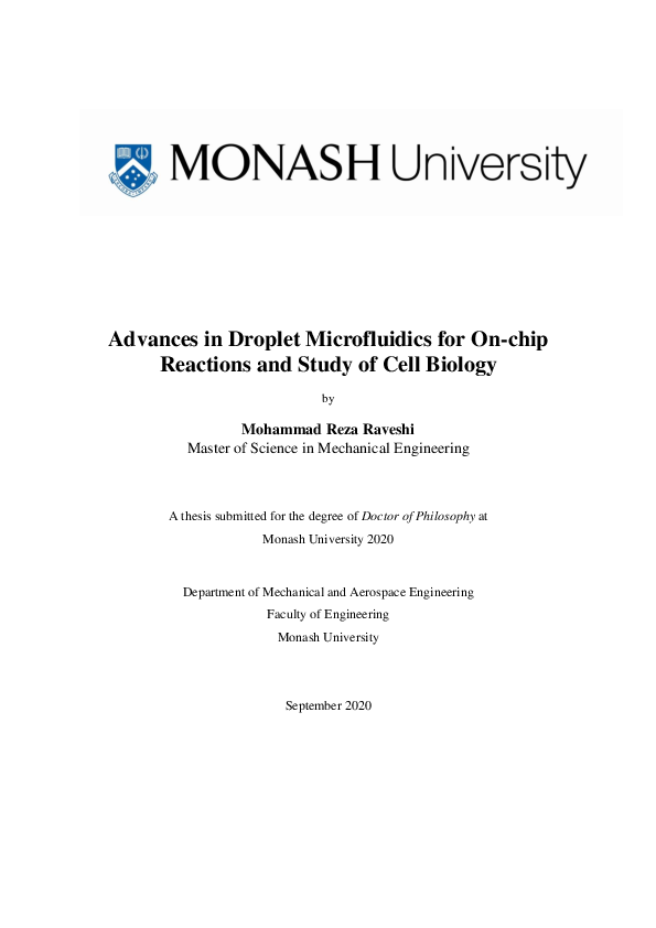 (PDF) Advances in Droplet Microfluidics for On-chip Reactions and Study ...