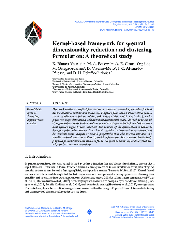 (PDF) Kernel-based framework for spectral dimensionality reduction and ...