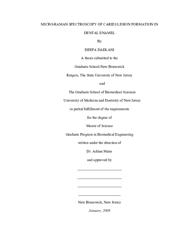 (PDF) Microraman spectroscopy of caries lesion formation in dental