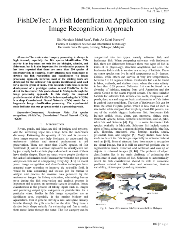 (PDF) FishDeTec: A Fish Identification Application using Image ...