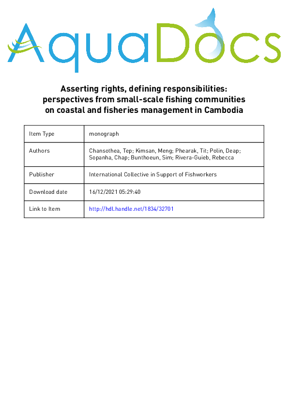 (PDF) Asserting rights, defining responsibilities: perspectives from ...