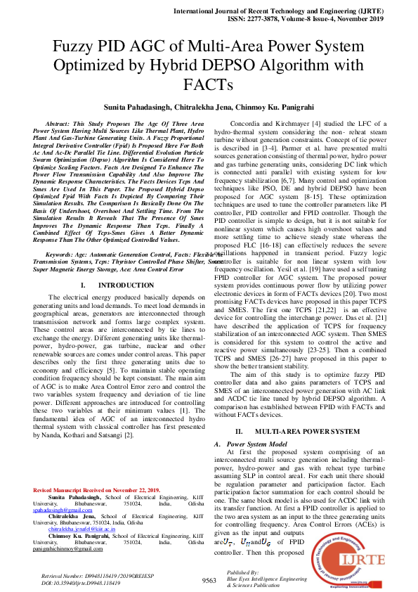 (PDF) Fuzzy PID AGC of Multi-Area Power System Optimized by Hybrid ...