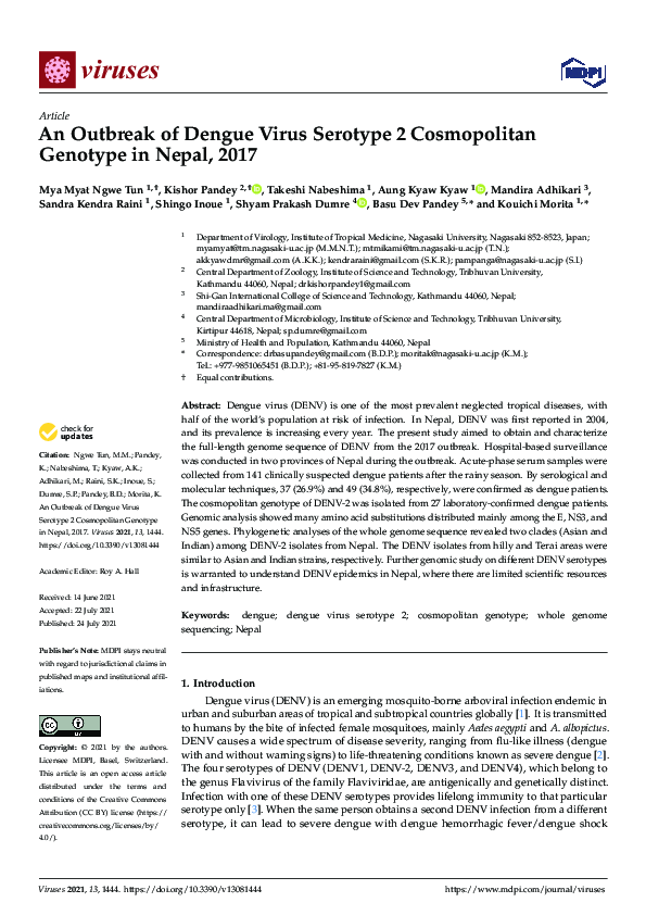 (PDF) An Outbreak of Dengue Virus Serotype 2 Cosmopolitan Genotype in ...
