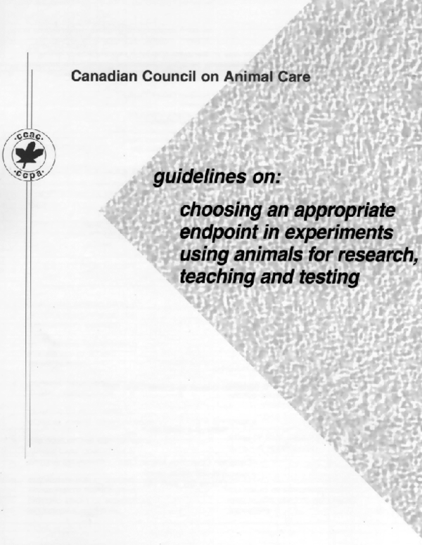 (PDF) The CCAC guidelines on : choosing an appropriate endpoint in ...