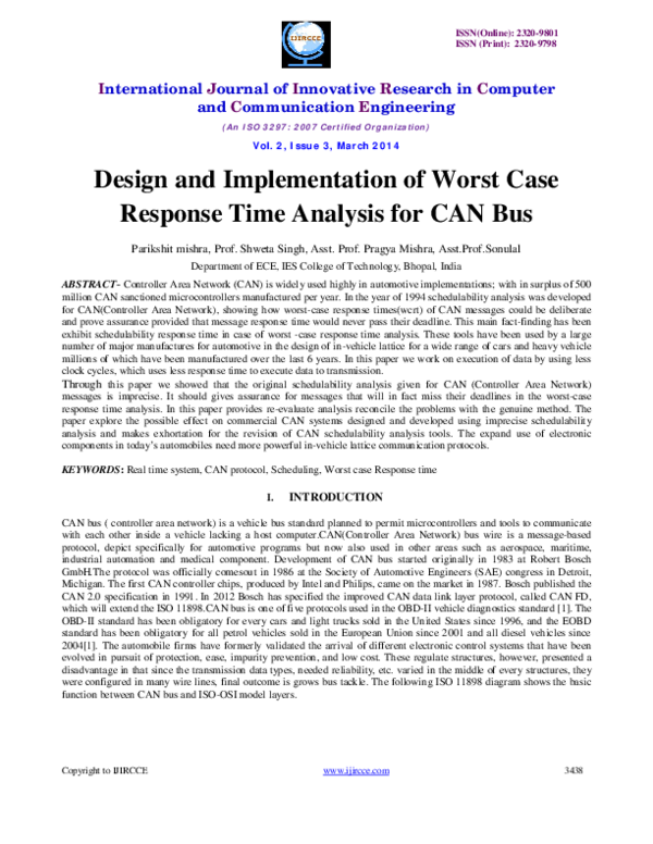 (PDF) Design and Implementation of Worst CaseResponse Time Analysis for ...