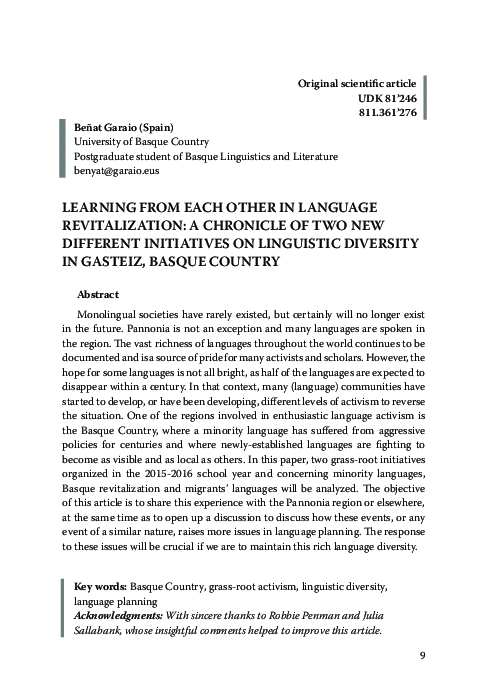(PDF) Learning from Each Other in Language Revitalization: A Chronicle ...
