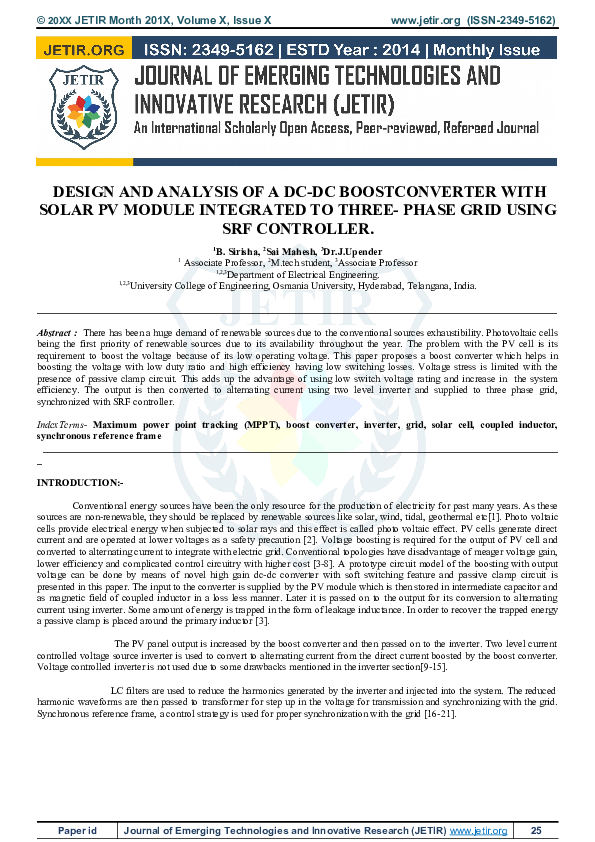 (DOC) DESIGN AND ANALYSIS OF A DC-DC BOOSTCONVERTER WITH SOLAR PV ...