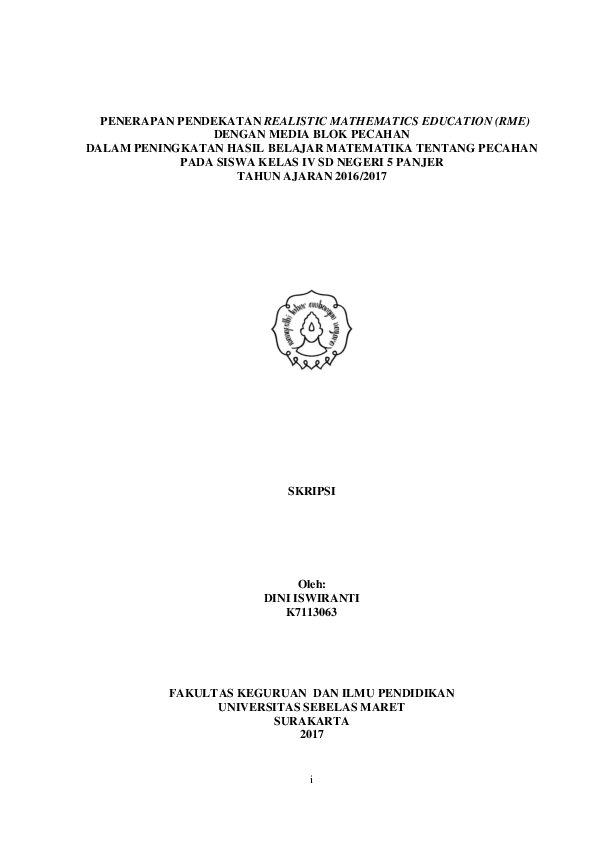 (PDF) Penerapan Pendekatan Realistic Mathematics Education (Rme) Dengan ...