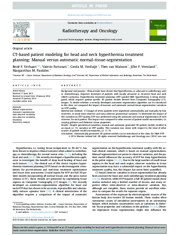 (PDF) CT-based patient modeling for head and neck hyperthermia ...