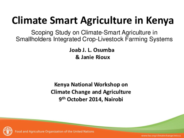 (PDF) Climate Smart Agriculture in Kenya