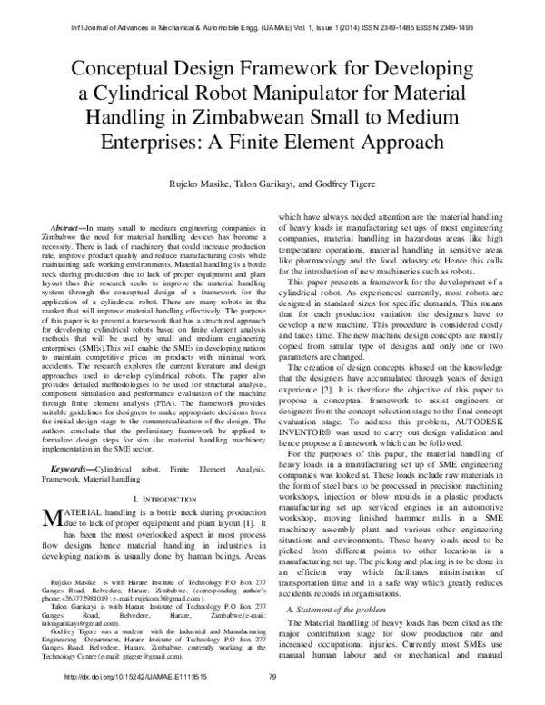 (PDF) Conceptual Design Framework for Developing a Cylindrical Robot ...