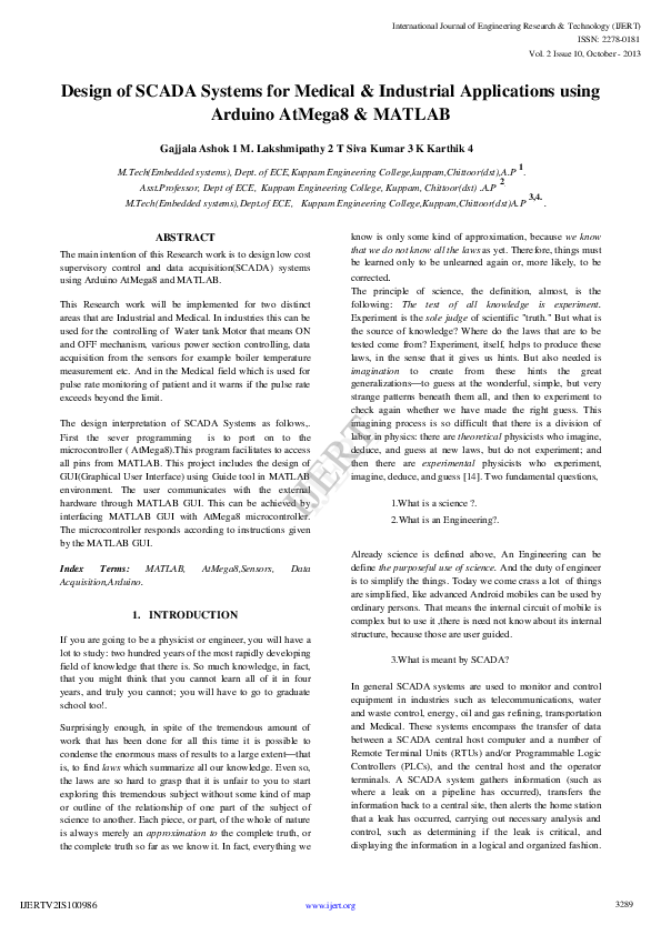 (PDF) Design of SCADA Systems for Medical & Industrial Applications ...