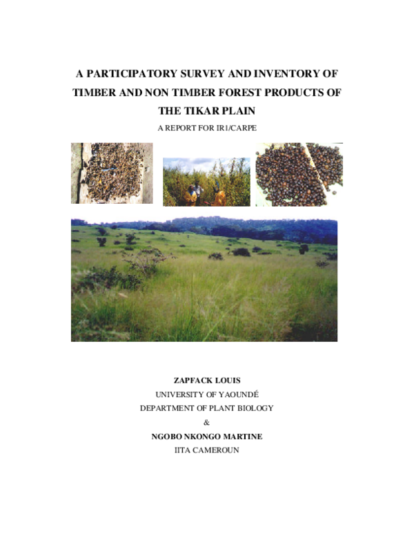 (PDF) A participatory survey and inventory of timber and non-timber ...