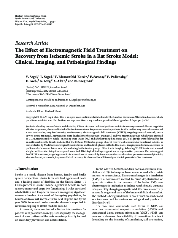 (PDF) The Effect of Electromagnetic Field Treatment on Recovery from ...