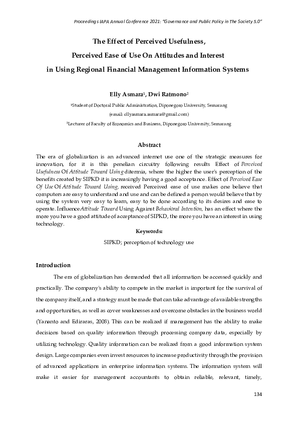 (PDF) The Effect of Perceived Usefulness, Perceived Ease of Use On ...
