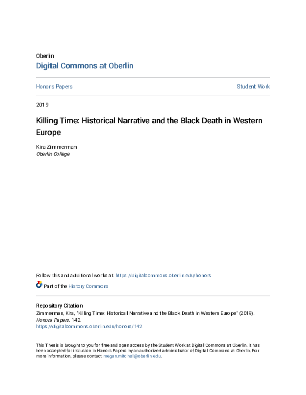 Killing Time: Historical Narrative and the Black Death in Western Europe